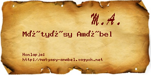 Mátyásy Amábel névjegykártya